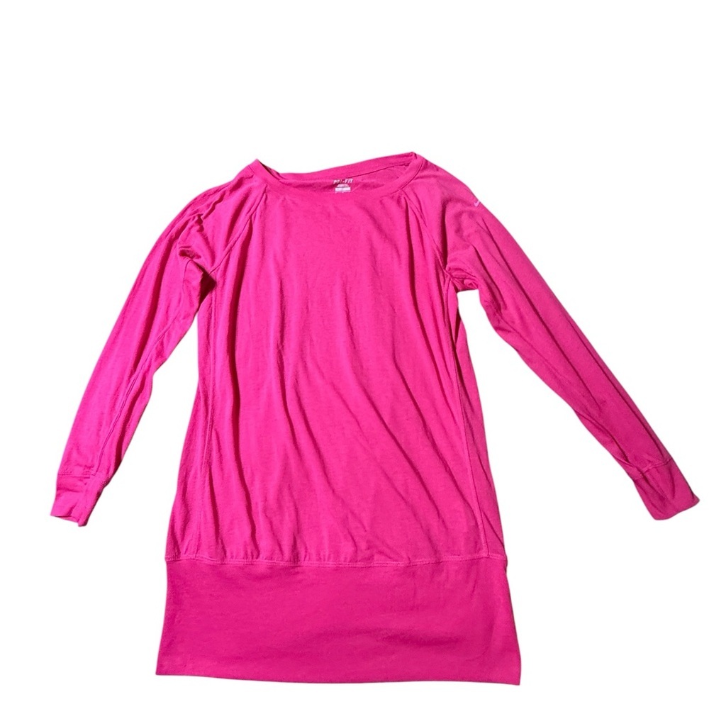 Nike Dri Fit Womens Regular Fit Hot Pink Running Long Sleeve Top Sz Large